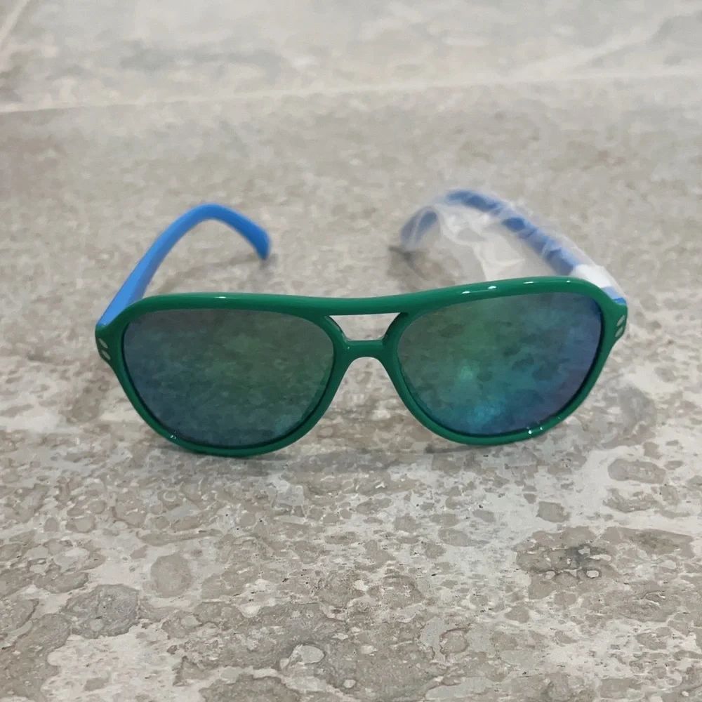 Stella McCartney Kids Reflective Sunglasses with Pouch Green Blue New w/Tag $249